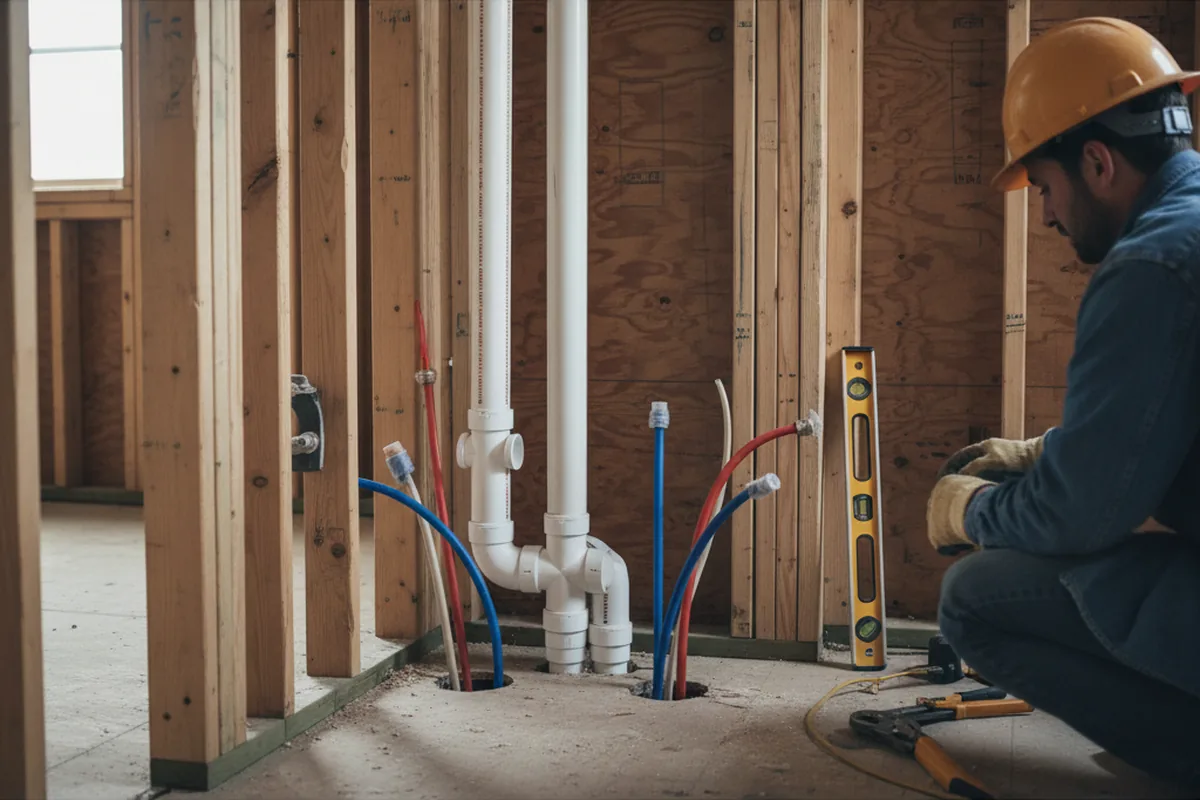 Drain and supply rough-in during Toilet Repair and Installation in Moseley